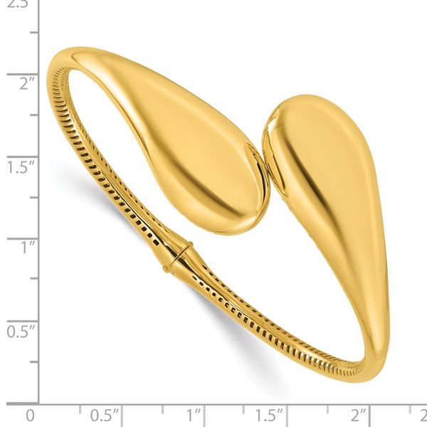 Leslie's 14K Polished Bypass Teardrop Hinged Bangle - Image 3