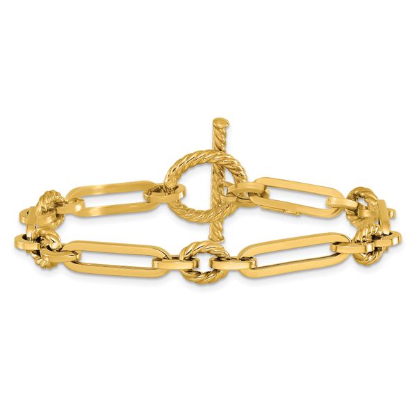 Leslie's 14K Polished Fancy Link Toggle Bracelet - Image 3