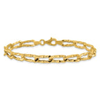 Leslie's 14K Polished and Hammered Fancy Link Bracelet - Image 3