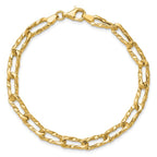 Leslie's 14K Polished and Hammered Fancy Link Bracelet - Image 4