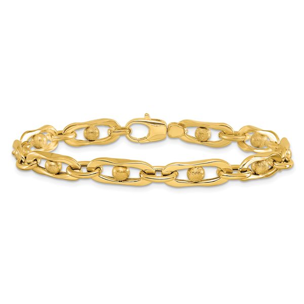 Leslie's 14K Polished and Satin Fancy Link Bracelet - Image 3