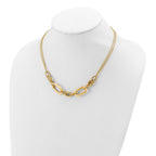 Leslie's 14K Polished and Satin 2-strand Fancy Link with 1in ext. Necklace - Image 3