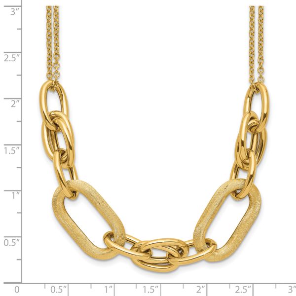 Leslie's 14K Polished and Satin 2-strand Fancy Link with 1in ext. Necklace - Image 5