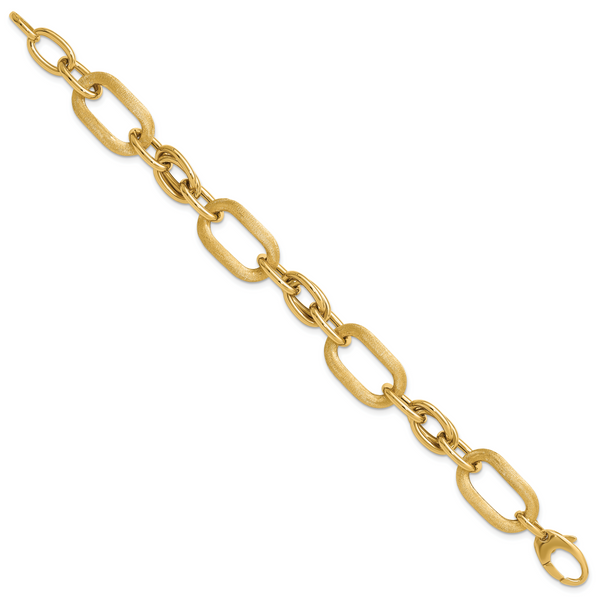 Leslie's 14K Polished and Satin Fancy Link Bracelet - Image 2