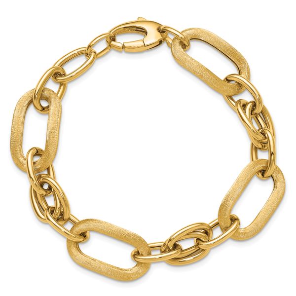 Leslie's 14K Polished and Satin Fancy Link Bracelet - Image 4
