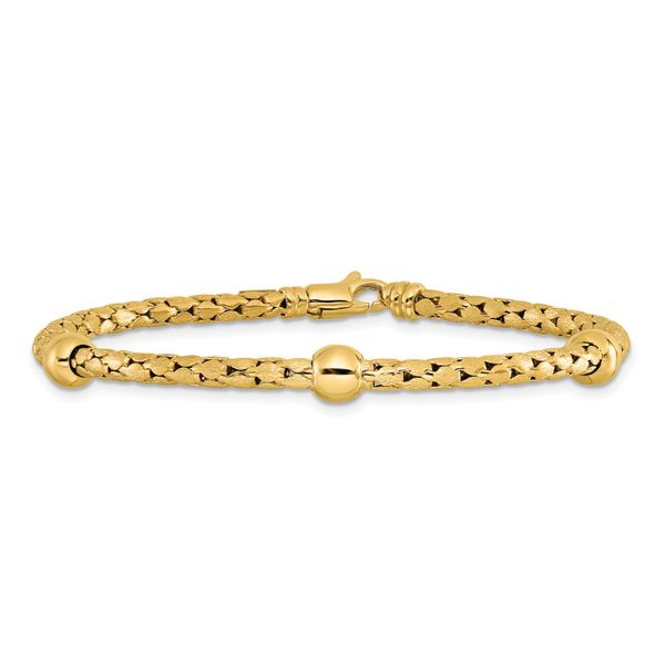 Leslie's 14K Polished and Satin Braided Bracelet - Image 3