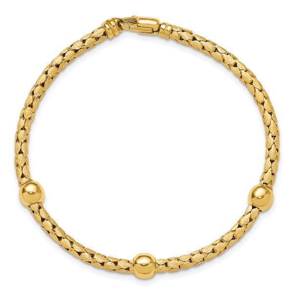 Leslie's 14K Polished and Satin Braided Bracelet - Image 4
