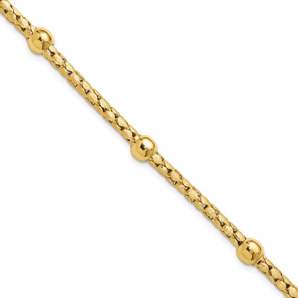 Leslie's 14K Polished and Satin Braided Bracelet