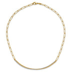 Leslie's 14K w/Rhodium Polished and Diamond-cut Bar Necklace - Image 4