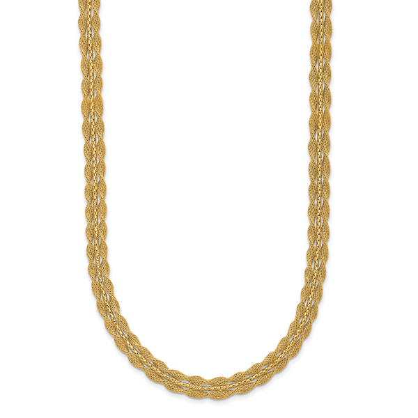 Leslie's 14K Polished/Textured and Diamond-cut Necklace - Image 2