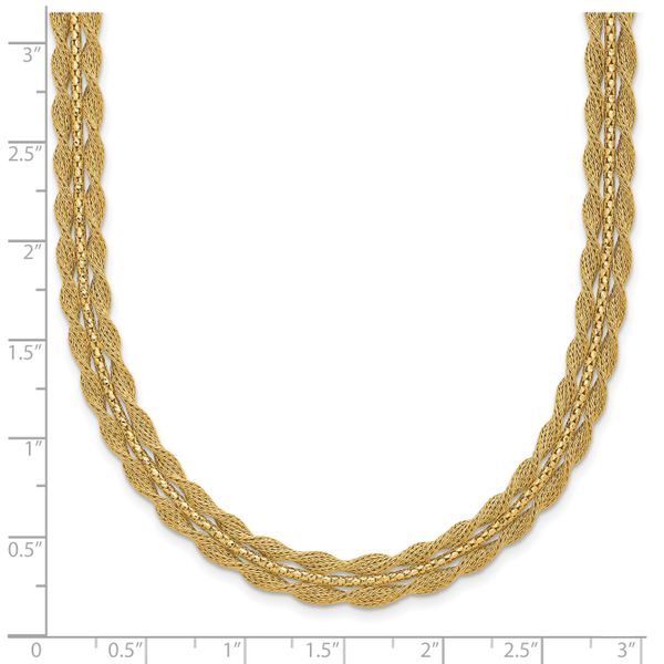 Leslie's 14K Polished/Textured and Diamond-cut Necklace - Image 5