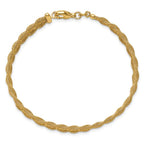 Leslie's 14K Polished/Textured and Diamond-cut Bracelet - Image 4