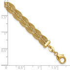 Leslie's 14K Polished/Textured and Diamond-cut Bracelet - Image 5
