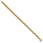 Leslie's 14K Polished/Textured and Diamond-cut Twisted Bracelet - Image 2