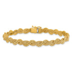 Leslie's 14K Polished/Textured and Diamond-cut Twisted Bracelet - Image 3