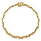 Leslie's 14K Polished/Textured and Diamond-cut Twisted Bracelet - Image 4