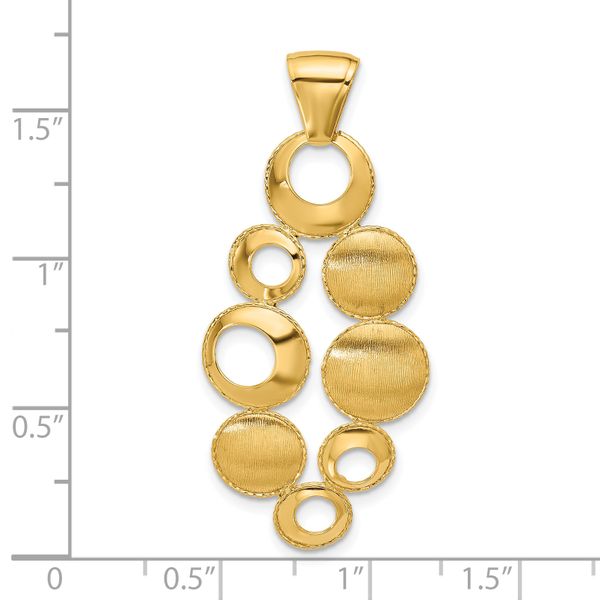 Leslie's' 14K Polished and Satin Circles Pendant - Image 4