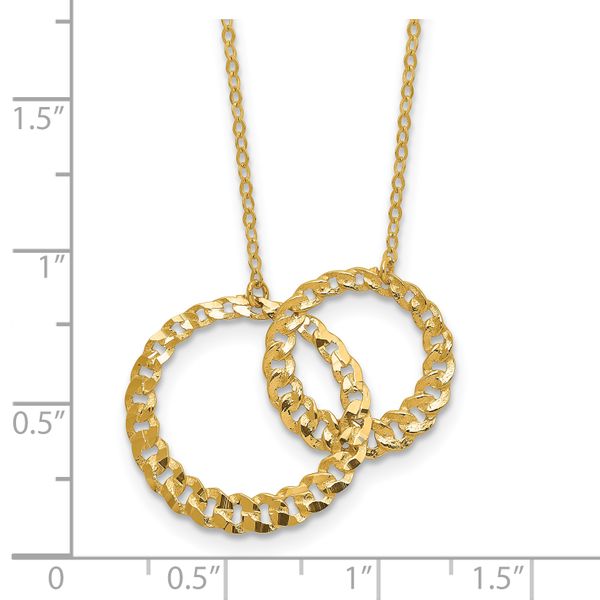 Leslie's 14K Polished and Diamond-cut Circles w/2in ext. Necklace - Image 5