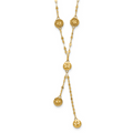 Leslie's 14K Polished and Diamond-cut Disc Design w/2in ext. Necklace