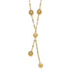 Leslie's 14K Polished and Diamond-cut Disc Design w/2in ext. Necklace
