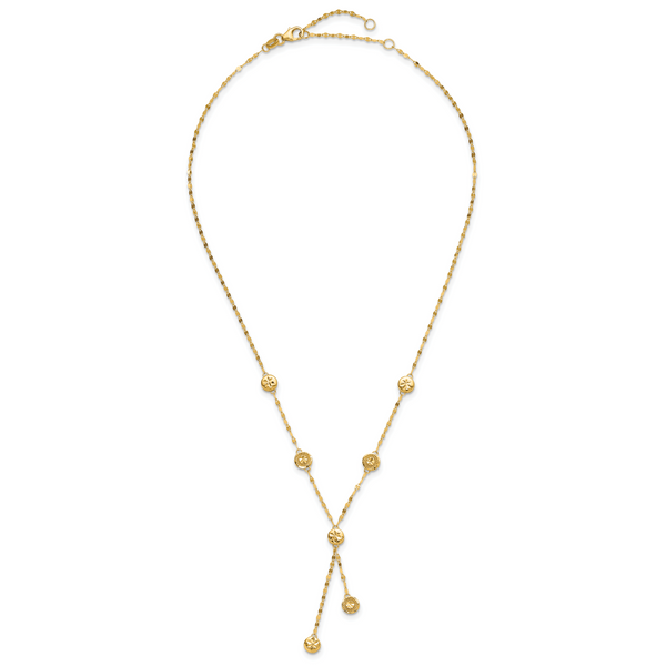 Leslie's 14K Polished and Diamond-cut Disc Design w/2in ext. Necklace - Image 4