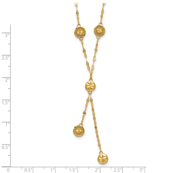Leslie's 14K Polished and Diamond-cut Disc Design w/2in ext. Necklace - Image 5