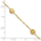 Leslie's 14K Polished and Diamond-cut Disc Design Bracelet - Image 5
