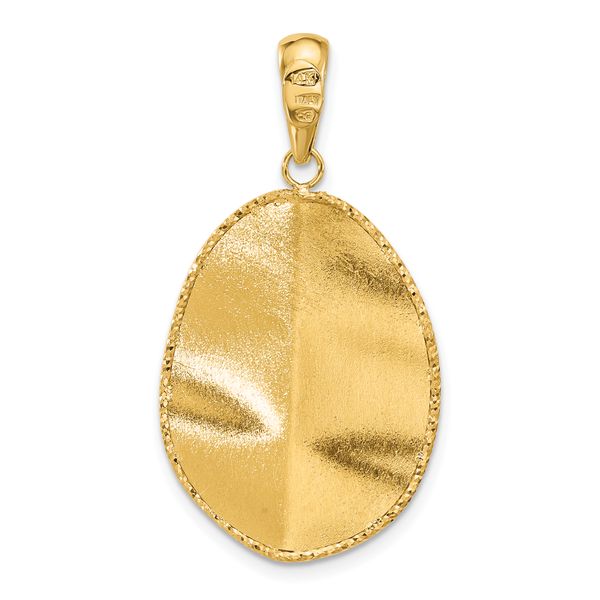 Leslie's 14K Two-tone Polished and Satin Teardrop Pendant - Image 3