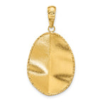 Leslie's 14K Two-tone Polished and Satin Teardrop Pendant - Image 3
