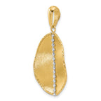 Leslie's 14K Two-tone Polished and Satin Teardrop Pendant - Image 4