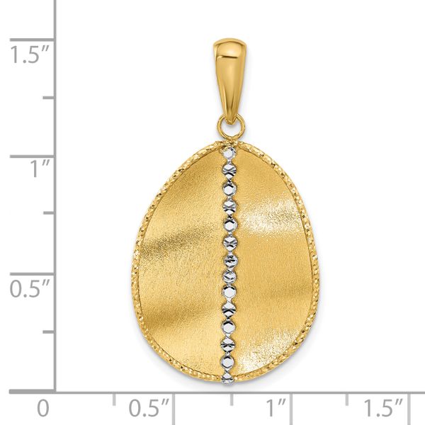 Leslie's 14K Two-tone Polished and Satin Teardrop Pendant - Image 5