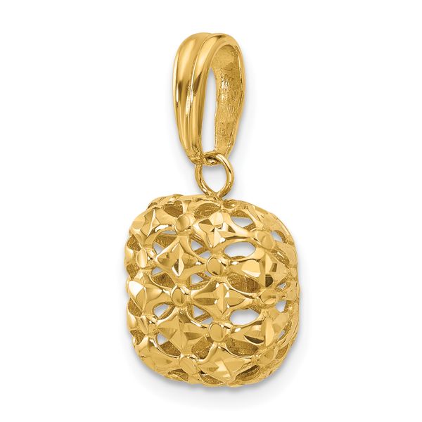 Leslie's 14K Polished Puffed Square Pendant - Image 4