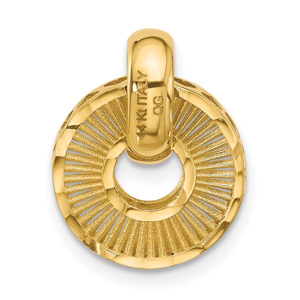 Leslie's 14K Polished and Diamond-cut Circle Pendant - Image 3