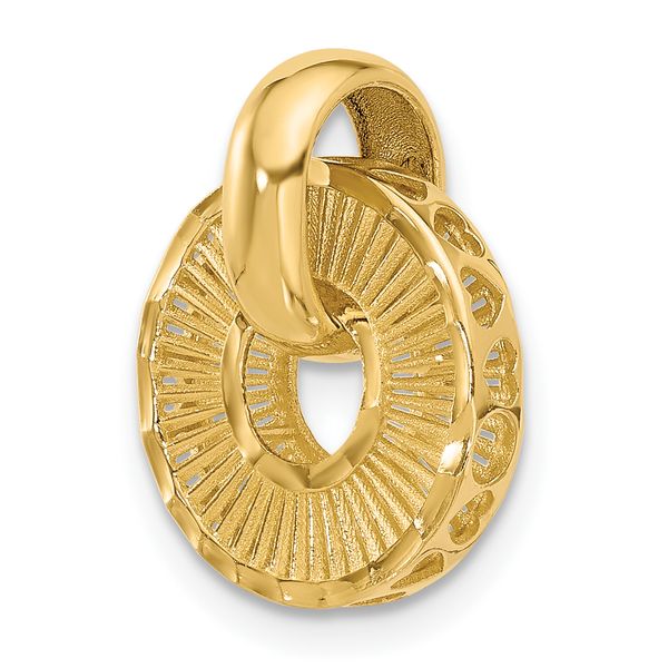 Leslie's 14K Polished and Diamond-cut Circle Pendant - Image 4