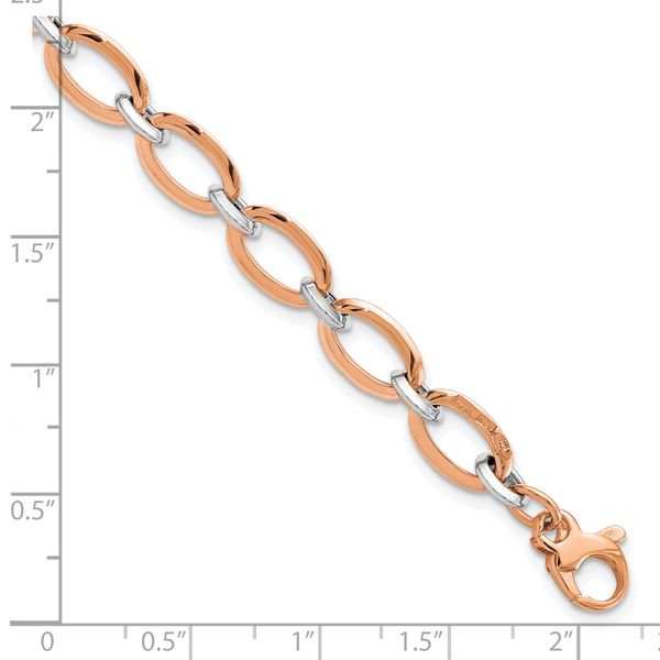 Leslie's 14K White and Rose Gold Polished w/.5in ext. Bracelet - Image 3