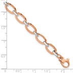 Leslie's 14K White and Rose Gold Polished w/.5in ext. Bracelet - Image 3