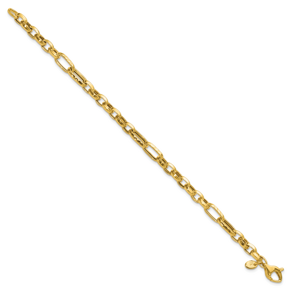 Leslie's 14K Polished and Hammered Fancy Link Bracelet - Image 2