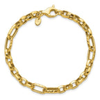 Leslie's 14K Polished and Hammered Fancy Link Bracelet - Image 4