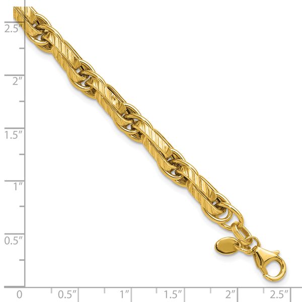 Leslie's 14K Polished and Grooved Fancy Link Bracelet - Image 5