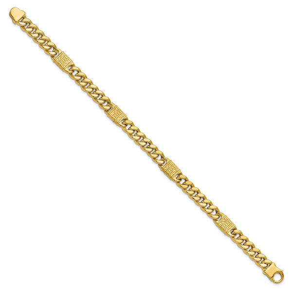 Leslie's 14K Polished with Design Fancy Link Men's Bracelet - Image 2