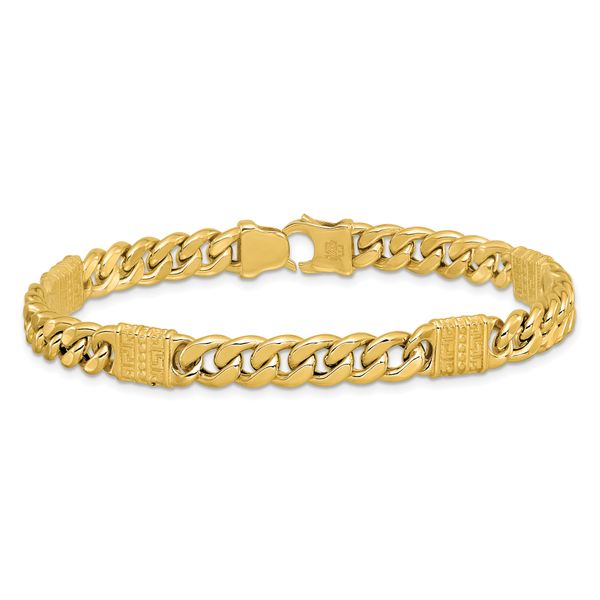 Leslie's 14K Polished with Design Fancy Link Men's Bracelet - Image 3
