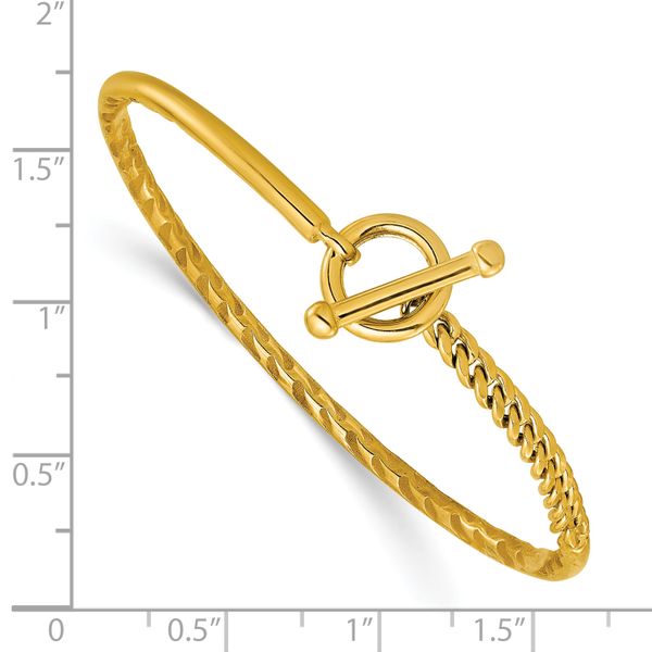 Leslie's 14K Polished Hollow with Toggle Safety Clasp Bangle - Image 3