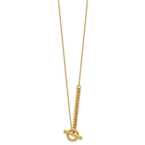 Leslie's 14K Polished Drop Toggle w/1in ext. Necklace - Image 2