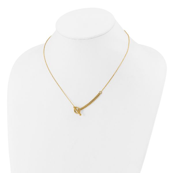 Leslie's 14K Polished Drop Toggle w/1in ext. Necklace - Image 3