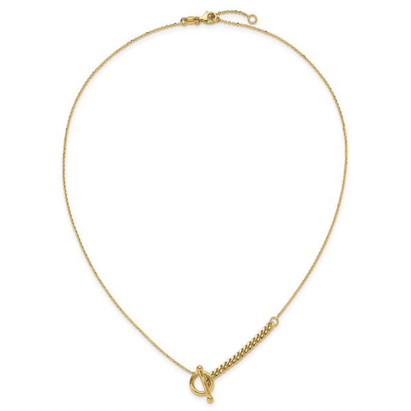 Leslie's 14K Polished Drop Toggle w/1in ext. Necklace - Image 4