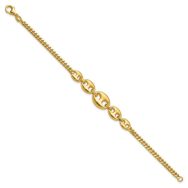 Leslie's 14K Polished Fancy Curb Link Bracelet - Image 2