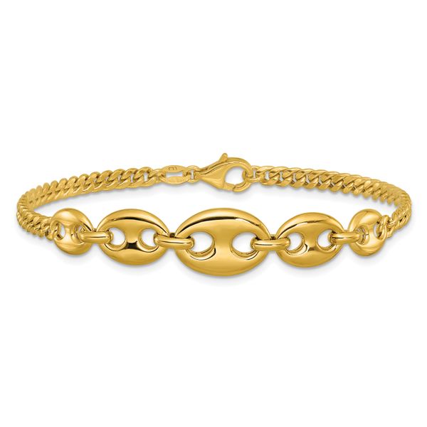 Leslie's 14K Polished Fancy Curb Link Bracelet - Image 3