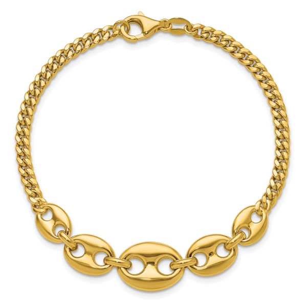 Leslie's 14K Polished Fancy Curb Link Bracelet - Image 4