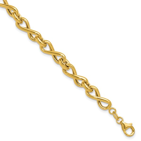 Leslie's 14K Polished Fancy Twisted Link Infinity Bracelet