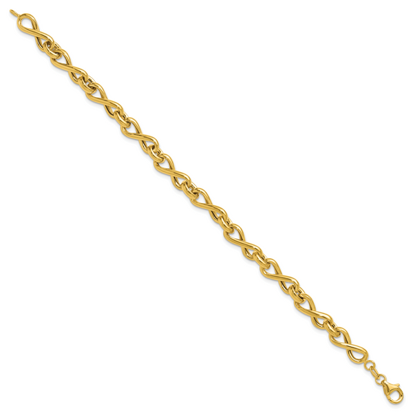 Leslie's 14K Polished Fancy Twisted Link Infinity Bracelet - Image 2